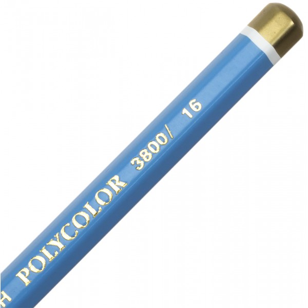Олівець кольоровий Koh-i-noor Polycolor художній cerulean blue / блакитний синій (12) 3800 / 16