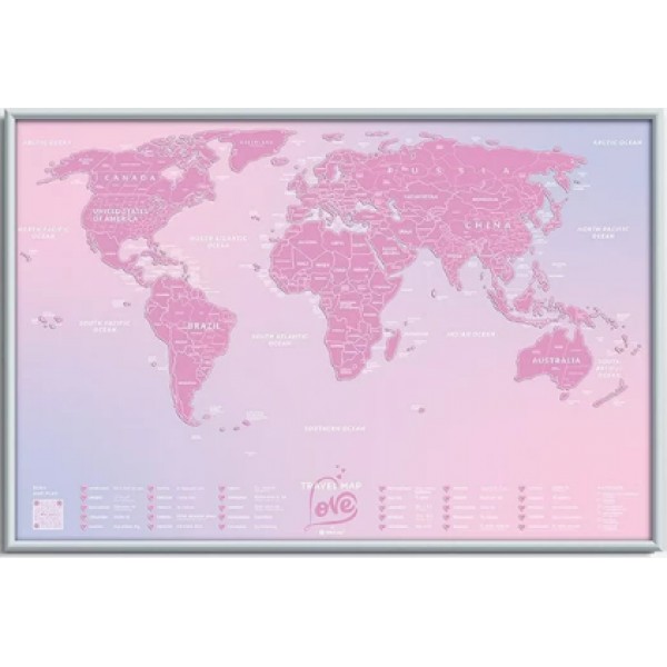 Плакат-скетч карта світу Travel Map Love World  