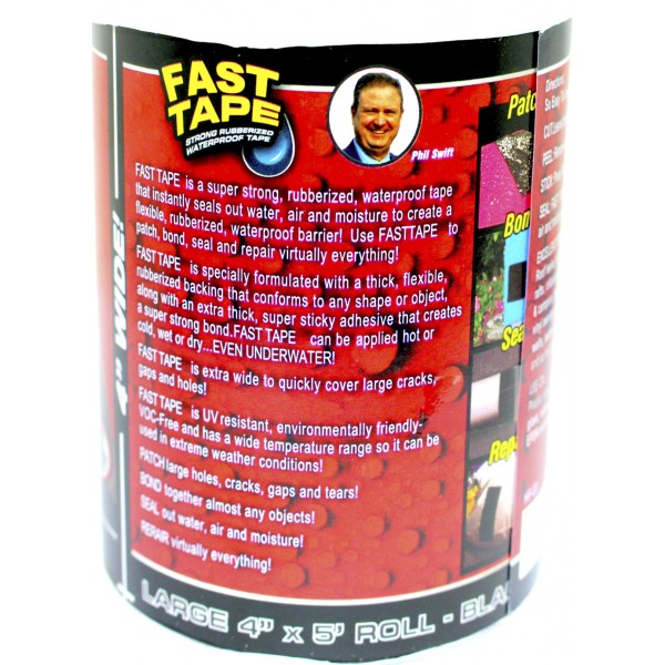 Стрічка клейка водонепроникна "Fast Tape" 100ммх1,5м чорна/Breidon/