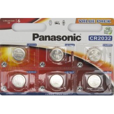 Батарейка Panasonic CR2032/6bl lithium (6) (60)