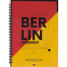 Блокнот на пружине A5 96 листов картонная обложка Berlin (5) (50) №8032-05 Axent