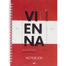 Блокнот на пружине A5 96 листов картонная обложка Vienna (5) (50) №8032-07 Axent