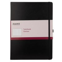 Блокнот A4 картонна обкладинка 100 аркушів клітинка Axent Partner Grand чорний 8203-01