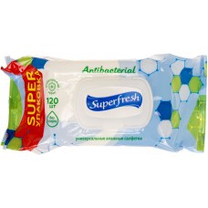 Серветки вологі Super Fresh Антибактеріальні 120 шт з клапаном (9) №2285  