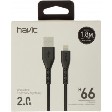 Кабель USB > lightning Havit HV-H66 2.0A 1,8 м black  