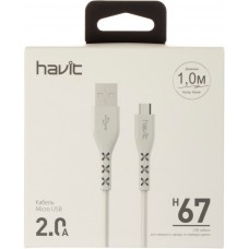 Кабель USB > microUSB Havit HV-H67 1 м white №1490  