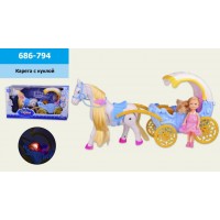 Карета з конячкою, лялька, в коробці 41х12х21см (12) (24) №686-794  