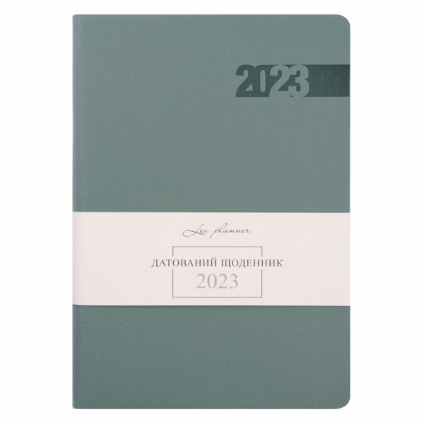 Щоден. A5 "Leo Planner" дат2023 184арк. Integro м'яка обкл., оливковий №252364(10)(20)