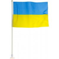  Флаг Украины с палочкой на присоске 14х21 см (20) (100) (400) №006/780005/780010