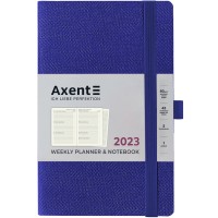 Щотижн. B6 "Axent" дат2023 Partner Soft Fabric синій №8514-23-02(12)(24)