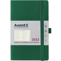Щотижн. B6 "Axent" дат2023 Partner Soft Fabric темно-зелений №8514-23-23(12)(24)