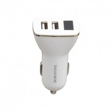 Зарядний пристрій авто Borofone №BZ11 2USB 2.1A, led дисплей white