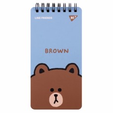 Блокнот пруж. верх. подв. A6 60арк. лін. "Line Friends" Brown №151763/Yes/(30)(60)