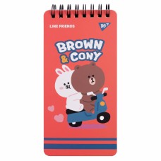 Блокнот пруж. верх. подв. A6 60арк. лін. "Line Friends" Brown&Cony №151762/Yes/(30)(60)