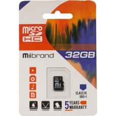 Карта пам'яті 32 Gb Micro-SDHC(UHS-1) Mibrand class10 №0016  