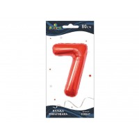 Шарик воздушный фольгированный  Цифра-7 80 см красный (1) 830847 Pelican