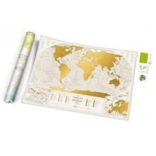  Плакат-скетч карта мира Travel Map Geography World в тубусе