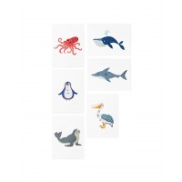 Временные тату с дополненной реальностью Ocean Animals AR Set  TATTon.me