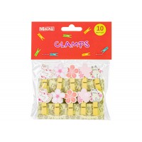  Прищепки для декорирования Maxi Cats&Flowers 10 шт с веревкой 130 мм (20) №MX62589