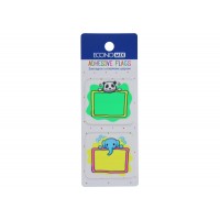Стикеры-закладки пластиковые Economix  Panda & elephant 40 х45 мм 40 шт ассорти (48) №E20966-01