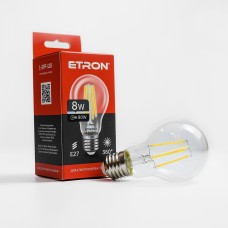 Лампа Etron Filament Power прозрачное стекло LED 1-EFP-110 A60 8 Вт 4200 K Е27 (10)