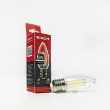 Лампа Etron Filament Power прозрачное стекло LED 1-EFP-124 C37 6 Вт 4200 K Е27 (10)