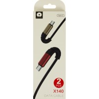  Набір кабелів WUW Type C 2шт, USB red-gold Breidon №X140