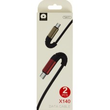  Набір кабелів WUW Type C 2шт, USB red-gold Breidon №X140