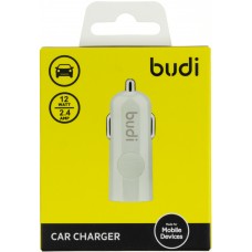 Зарядний пристрій автомобільний Budi 12W 2.4A USB white Breidon №M8J062-WHT  
