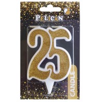 Свічка ювілейна 25 років, 7см золото (1) (32) №867125Pelican