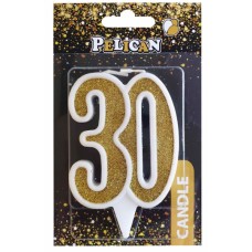 Свічка ювілейна 30 років, см золото (1) (32) №867130Pelican