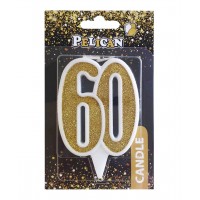  Свеча юбилейная 60" 7 см золото Pelican (1) (32) №867160