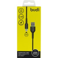  Кабель USB > освещение Budi 2.4 A 1м black Breidon №M8J158L-BLK
