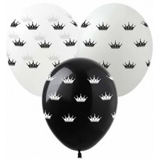 Набір кульок повітряних латексних 12" 30см Корони чорні 10 шт Pelican (5) №828699    