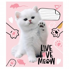 Тетрадь 12 листов линия YES Live love meow (25) (500) 765504