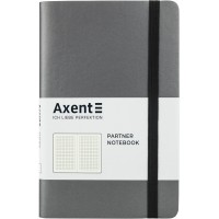 Блокнот B6 96 аркушів клітинка картонна обкладинка Partner Soft сірий (18) №8206-15 Axent