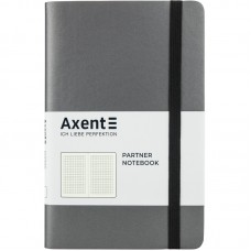 Блокнот B6 96 аркушів клітинка картонна обкладинка Partner Soft сірий (18) №8206-15 Axent