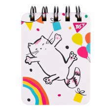  Блокнот на пружині A7 100 аркушів лінія Sketch animal. Happy cat, пластикова кишеня (25) (50) №681825 Yes