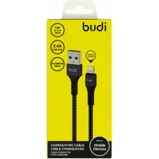 Кабель USB > lightning Budi 2.4A 1 м black Breidon №DC210L-BLK  