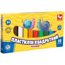 Пластилін восковий 10 кольорів 190 гр Школярик квадратний (24) №303115006  
