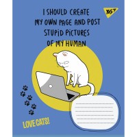  Тетрадь 12 листов косая линия 1В Love cats (25) (500) №765774