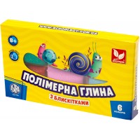  Глина полимерная 6 цветов Школярик с блестками (24) №304109001