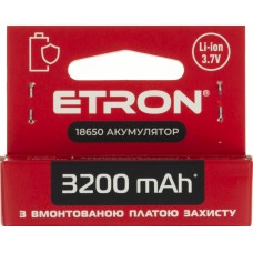  Аккумулятор Etron Ultimate Power 18650, 3200 mAh, защита (1) (50)