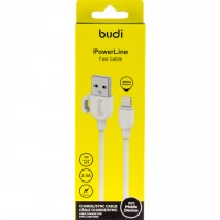 Кабель USB > lightning Budi 2.4A/3A 1м white №DC227L10W/Breidon/