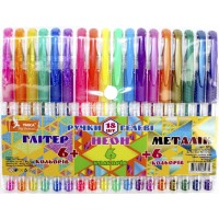 Набір ручок гел. "Умка" №ГР53 Glitter+Neon+Metallic 18кольор.(12)(48)