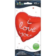 Кулька повітр. фольгована "Серце однотонне I love you" 45см №835509/Pelican/(1)(5)