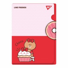 Папка-куточок "Yes" Line Friends. Choco №492111 A4 з клапаном(12)