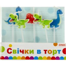 Набір свічок в торт "Dinosaur" 5шт №MX629231/Maxi/(24)