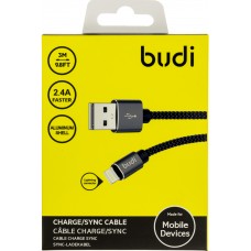 Кабель USB > Lighting Budi 2.4A 3м №DC206L30B-BLK