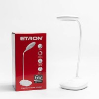 Лампа наст. LED ETRON Desk Lamp step 6W White №1-EDL-427працює від pawer bank+акум.+нічн.